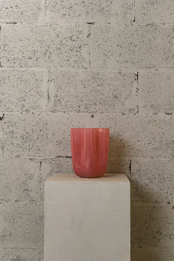 Vase en verre Rosso