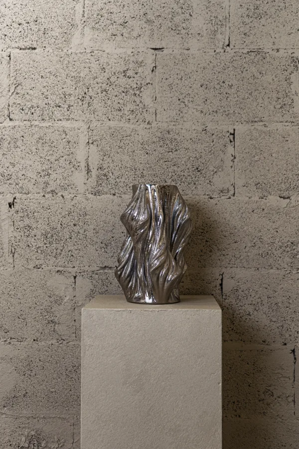 Vase imprimé 3D Noeudnoeud Chrome