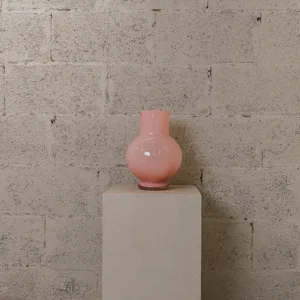 Vase en verre soufflé Bulle rose – Image 2