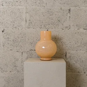 Vase en verre soufflé Bulle abricot – Image 3