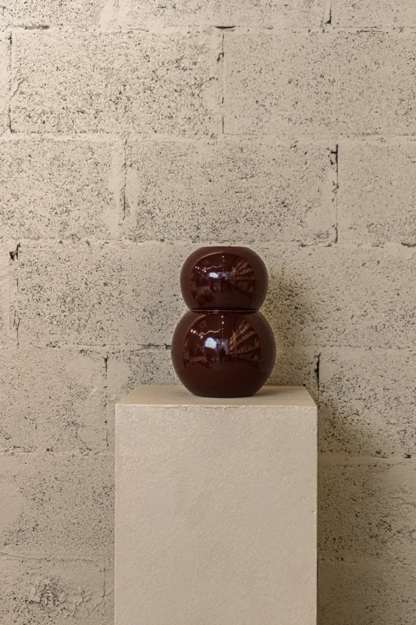 Vase en métal laqué Double bulle