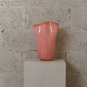 Vase en verre soufflé Vague rose – Image 3