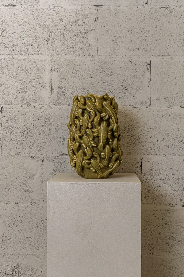 Vase Crustacés dorés