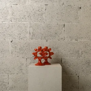 Bougeoir floral rouge – Image 2